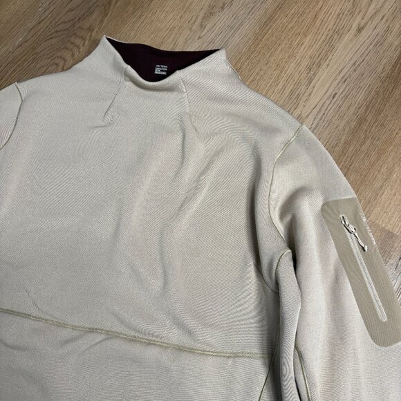Arc’teryx women's Rho AR Mock Neck Pullover fleece beige size M medium Polartec - Picture 4 of 10